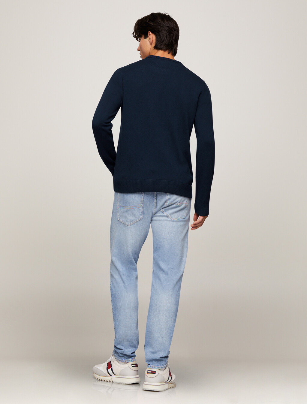 Linear Logo Recycled Sweater, Dark Night Navy, hi-res