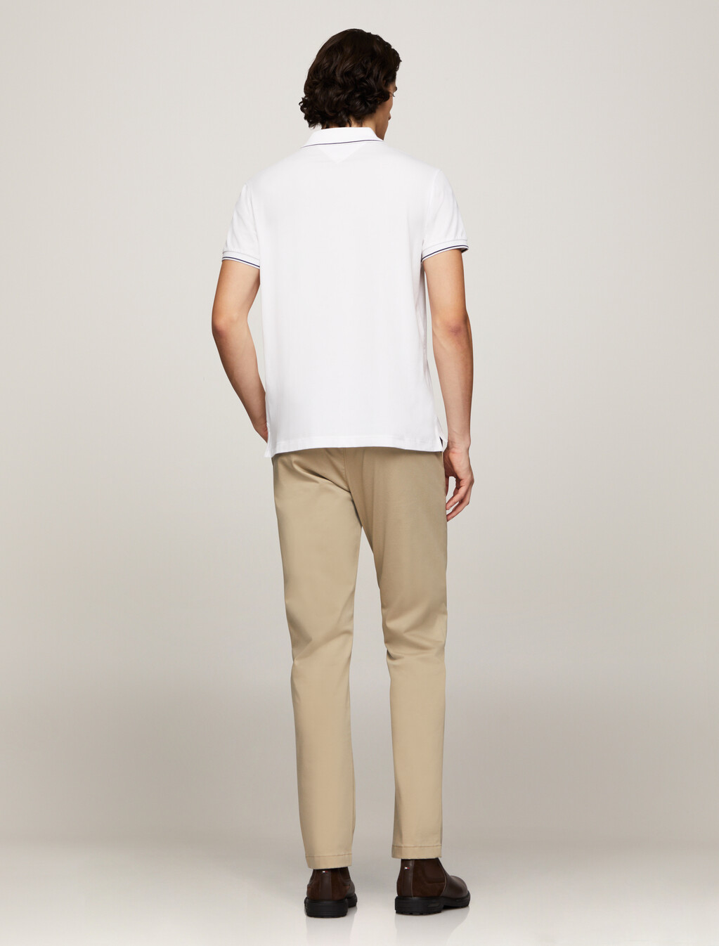 Regular Tipped Jersey Polo Shirt, White, hi-res