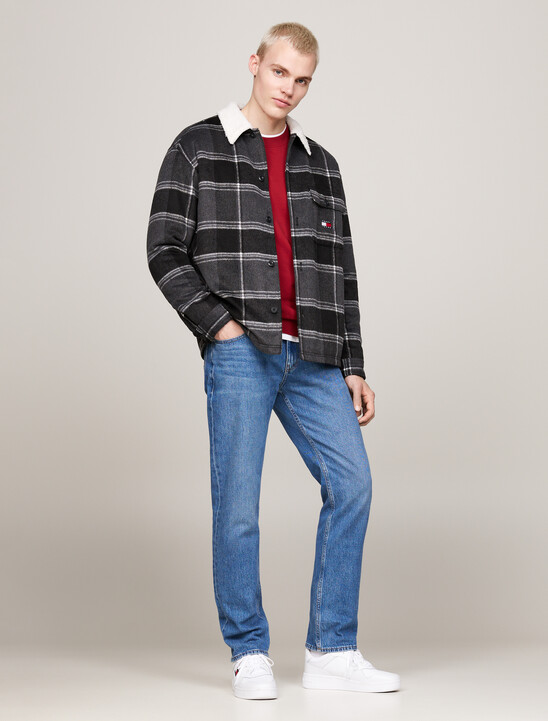 Sherpa Collar Check Casual Overshirt