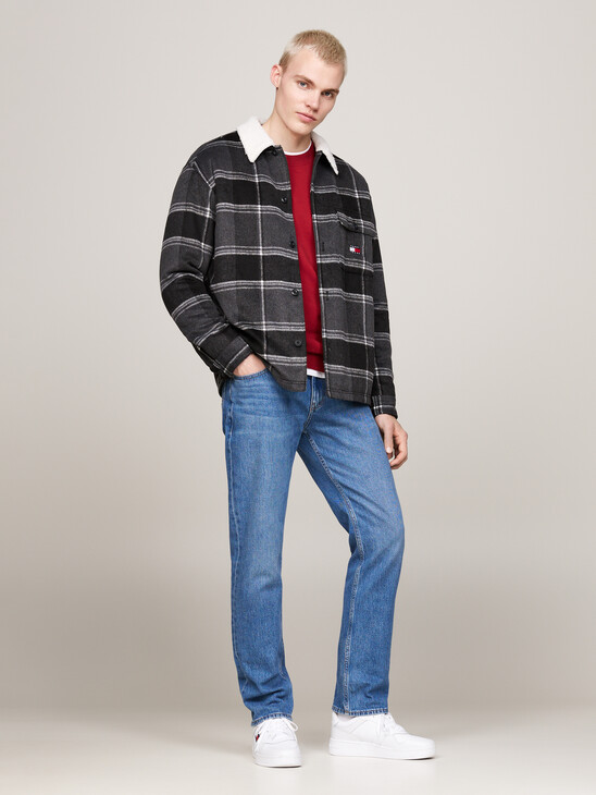 Sherpa Collar Check Casual Overshirt