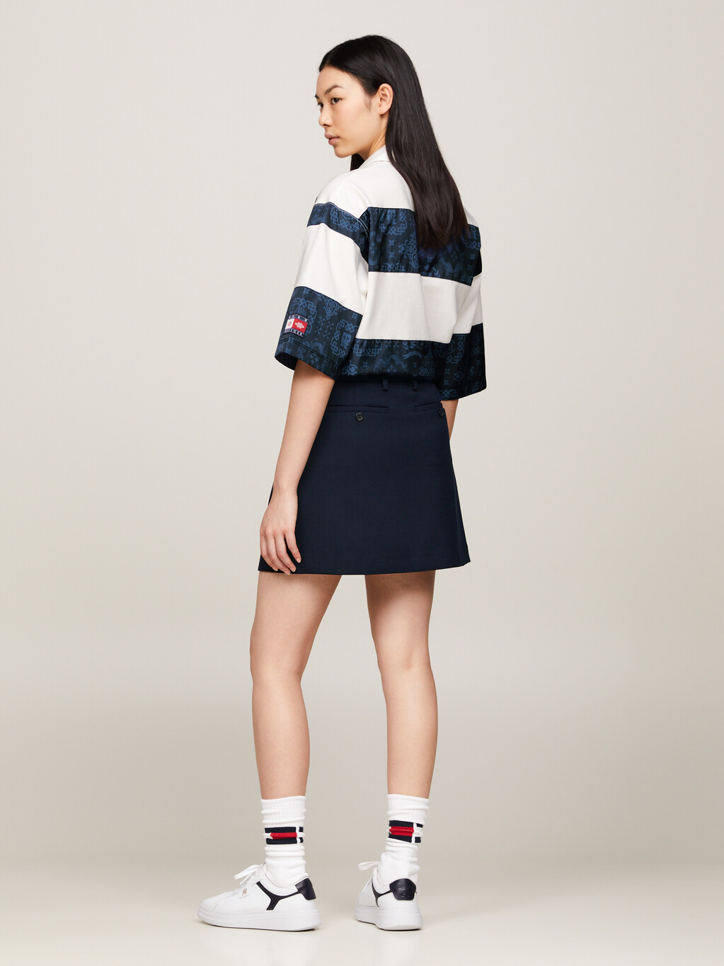 Tommy x CLOT Flare Stripe Mini Skirt | blue | Tommy Hilfiger Singapore