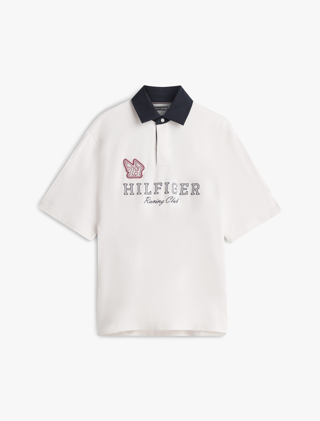 Relaxed Logo Embroidery Rugby Polo Shirt, Ivory Petal, hi-res