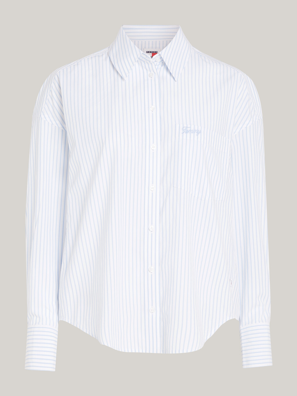 Vertical Stripe Oversized Shirt, Moderate Blue / Stripe, hi-res
