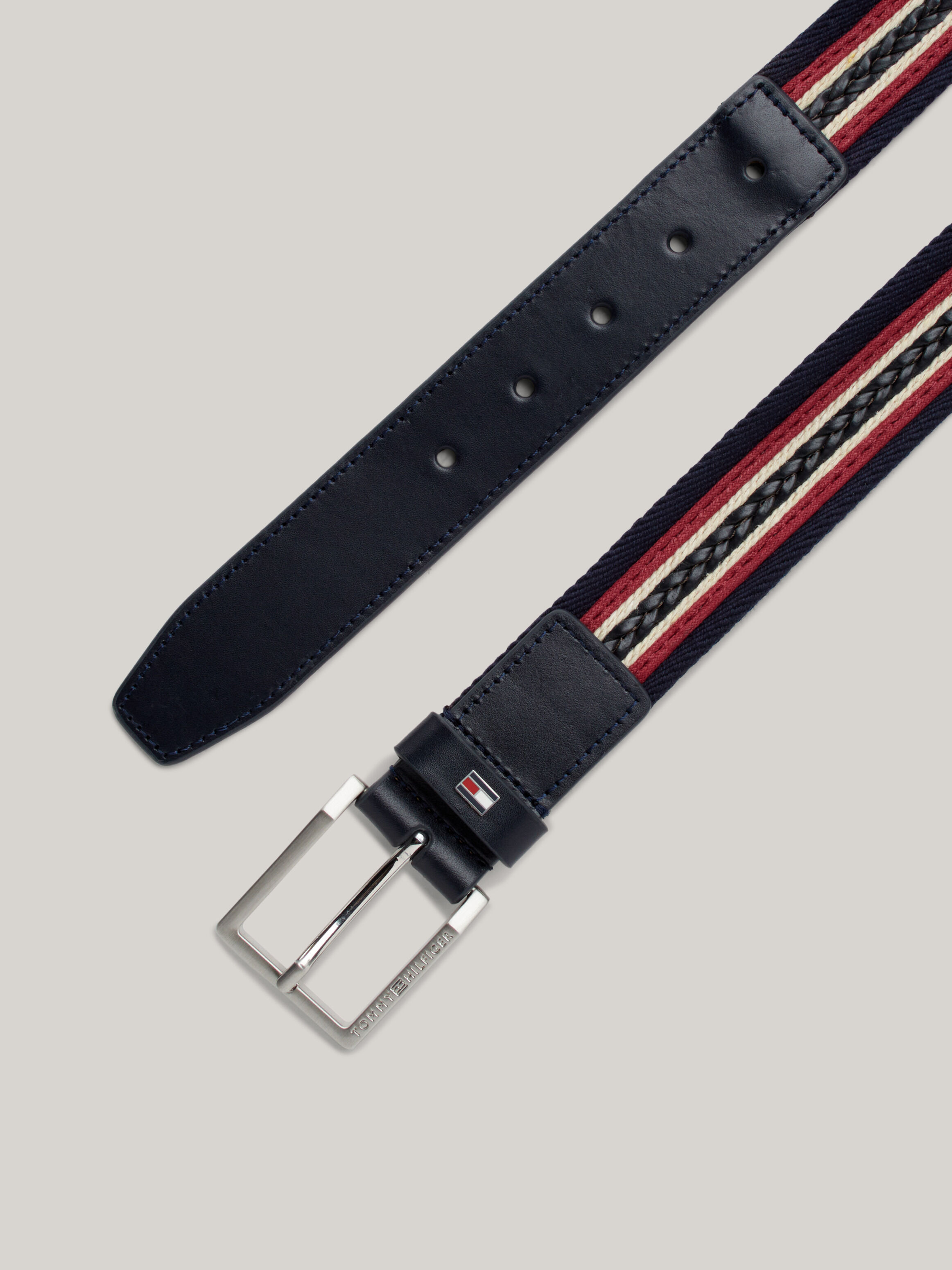 Webbing Leather Belt blue Tommy Hilfiger Singapore