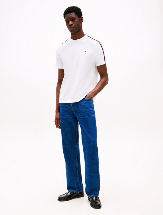 Global Stripe Sleeves T-Shirt, White Global Stripe Sleeves T-Shirt