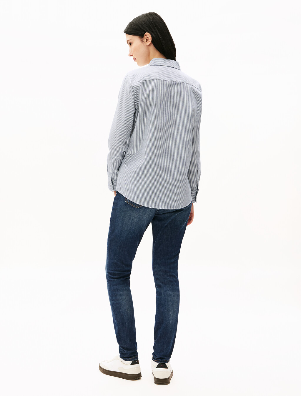 Asia Fit Stretch Oxford Shirt, Classic Ithaka Stp Drk Night Navy, hi-res