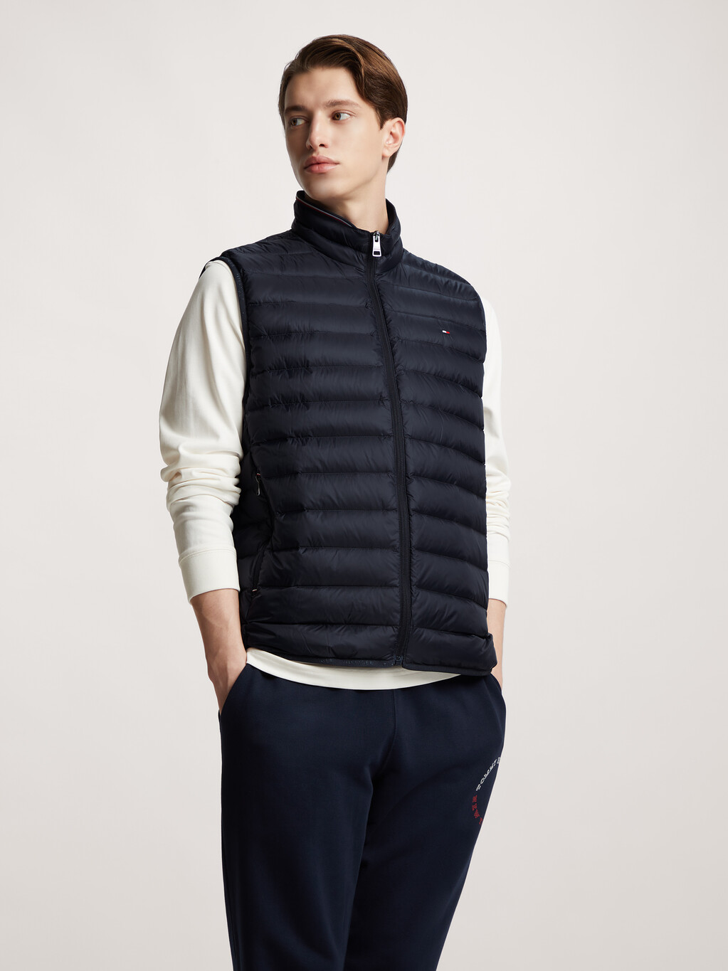 Packable Goose Down Vest | blue | Tommy Hilfiger Singapore
