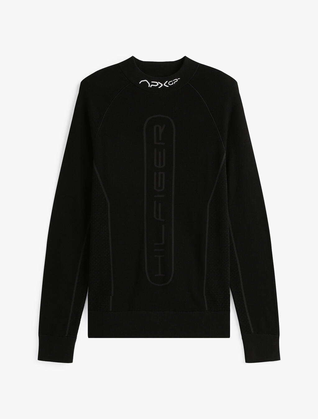 The APXGP Collection Wool Mock Neck Jumper, Black, hi-res
