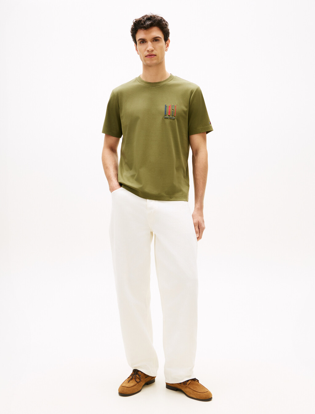 Icon Double Knit Embossed T-Shirt, Dark Artichoke, hi-res