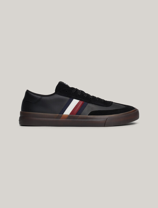 Leather Signature Tape Lace-Up Trainers