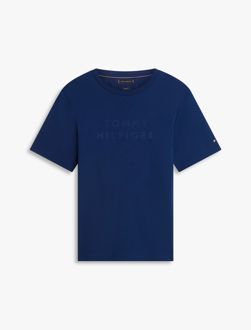 Tonal Logo Interlock Knit T-Shirt, Carbon Navy, hi-res