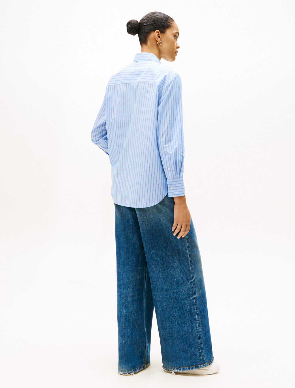 Asia Fit Essential Poplin Shirt, Sile Stp/ Vessel Blue, hi-res