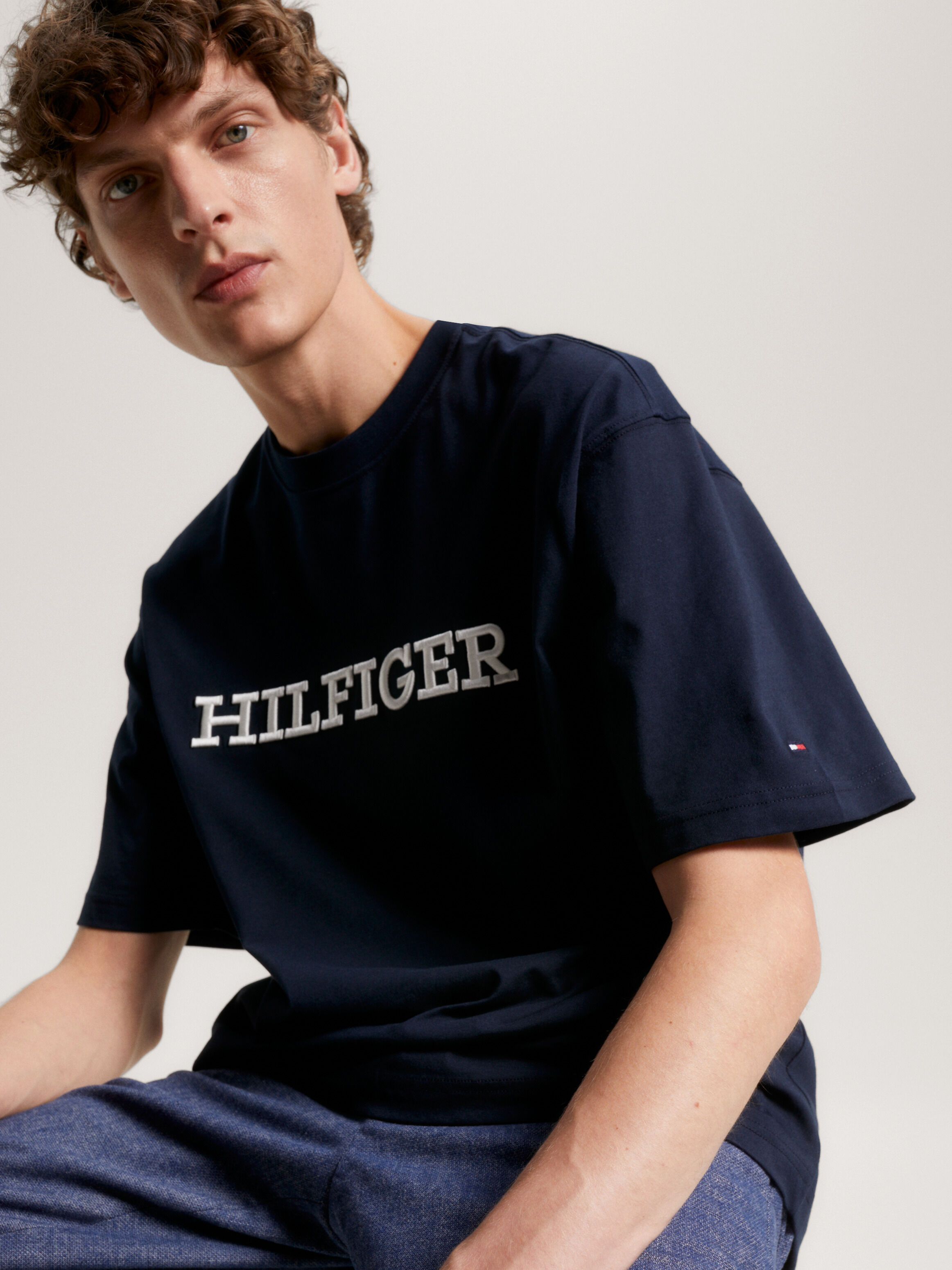 Tommy Hilfiger Hilfiger Monotype Archive Fit T Shirt in Desert Sky