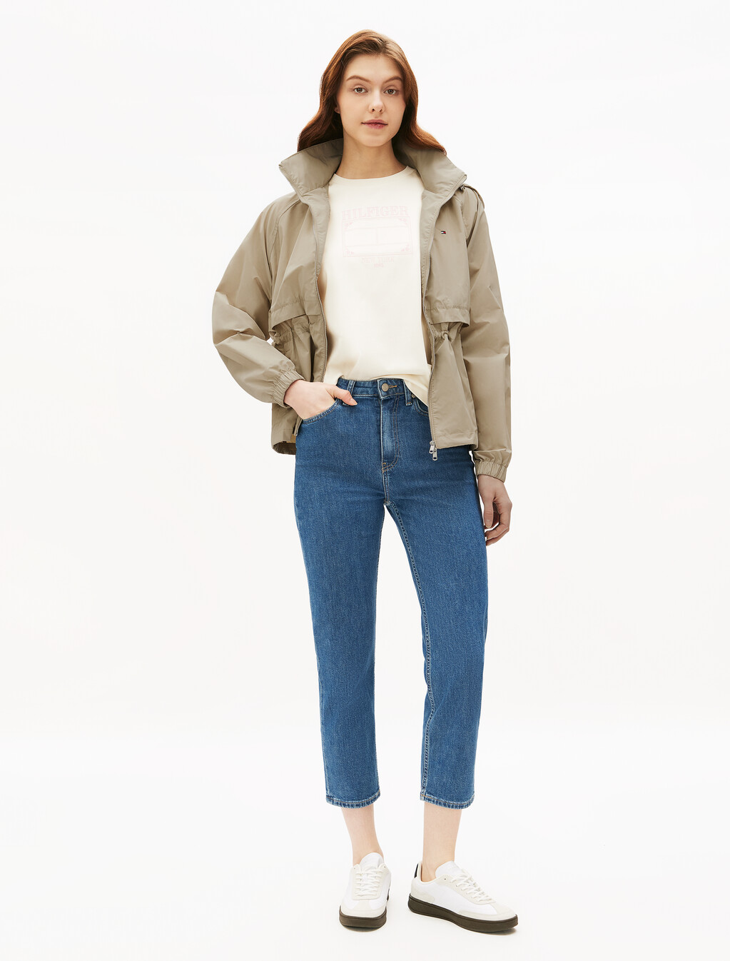 Hip Length Windbreaker, Sandalwood, hi-res