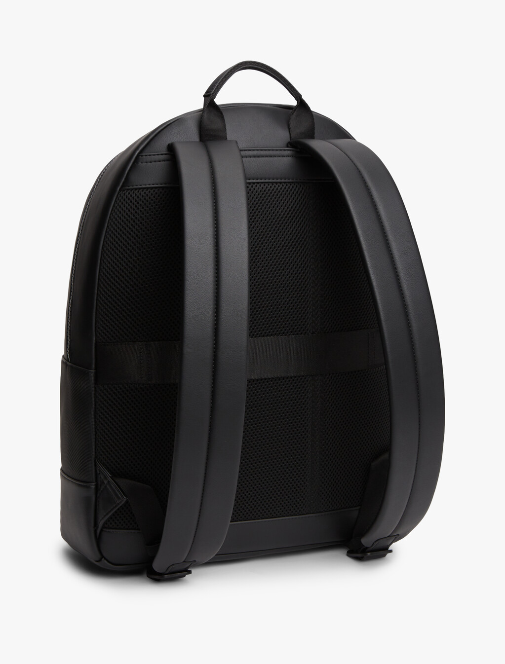 Metal Logo Textured Dome Backpack, Black, hi-res