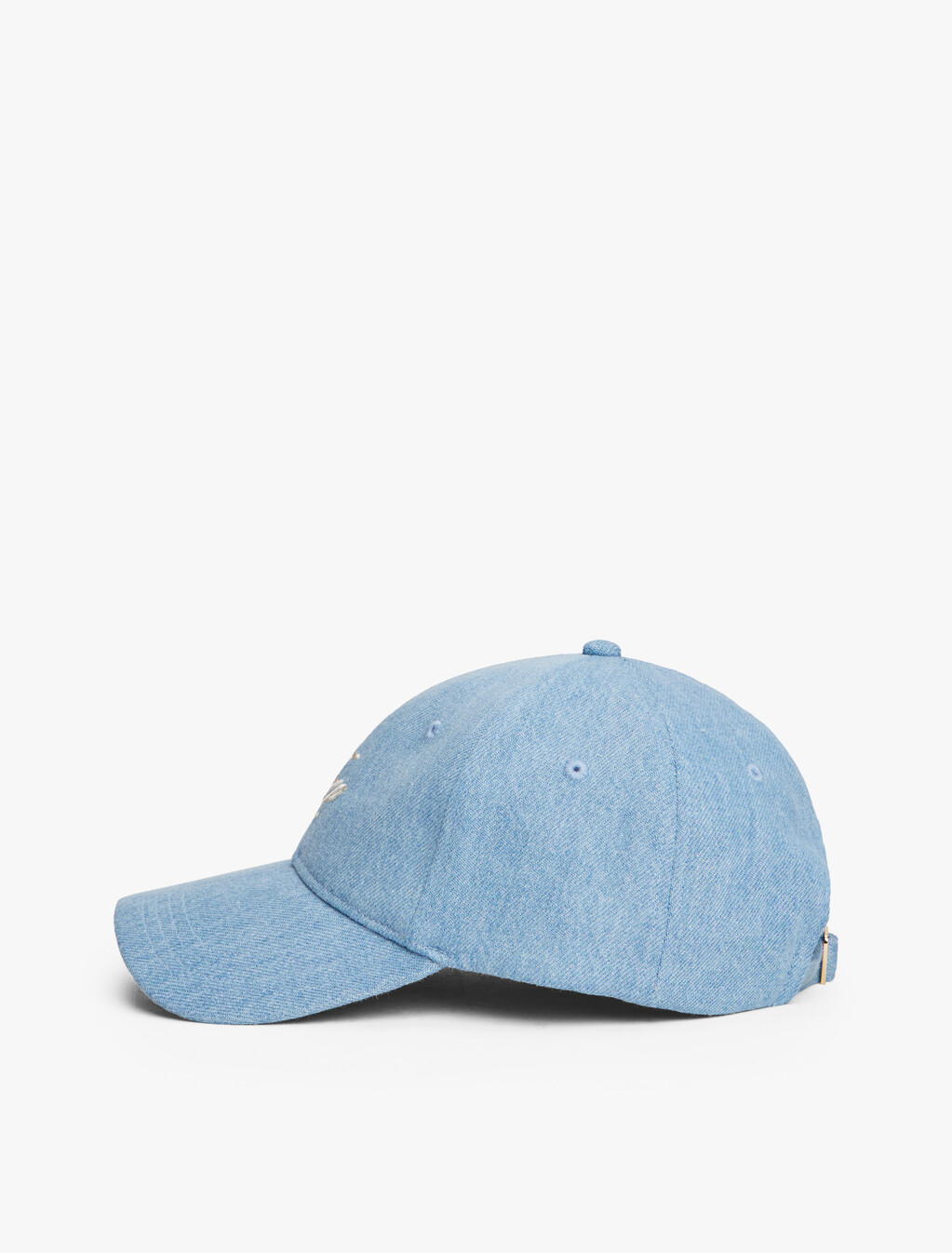 Embroidered Denim Cap, Blue Denim, hi-res