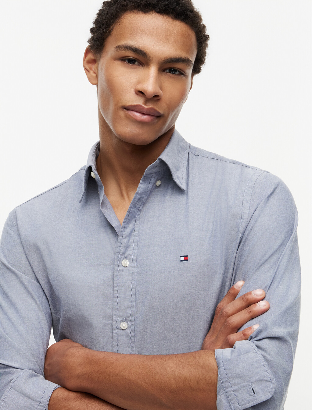 Asia Fit Lightweight Solid Oxford Shirt, Desert Sky, hi-res