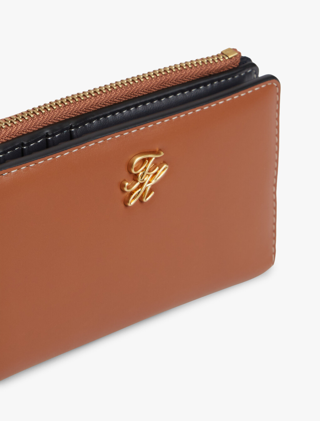 Script Monogram Leather Billfold Wallet, Cognac, hi-res