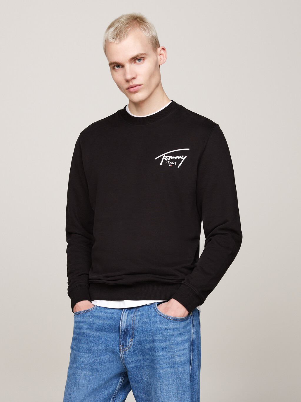 Signature Logo Back Graphic Sweatshirt, Black, hi-res