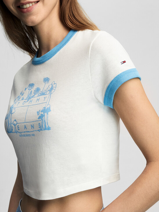 HOMEGROWN LOGO FITTED CROPPED T-SHIRT