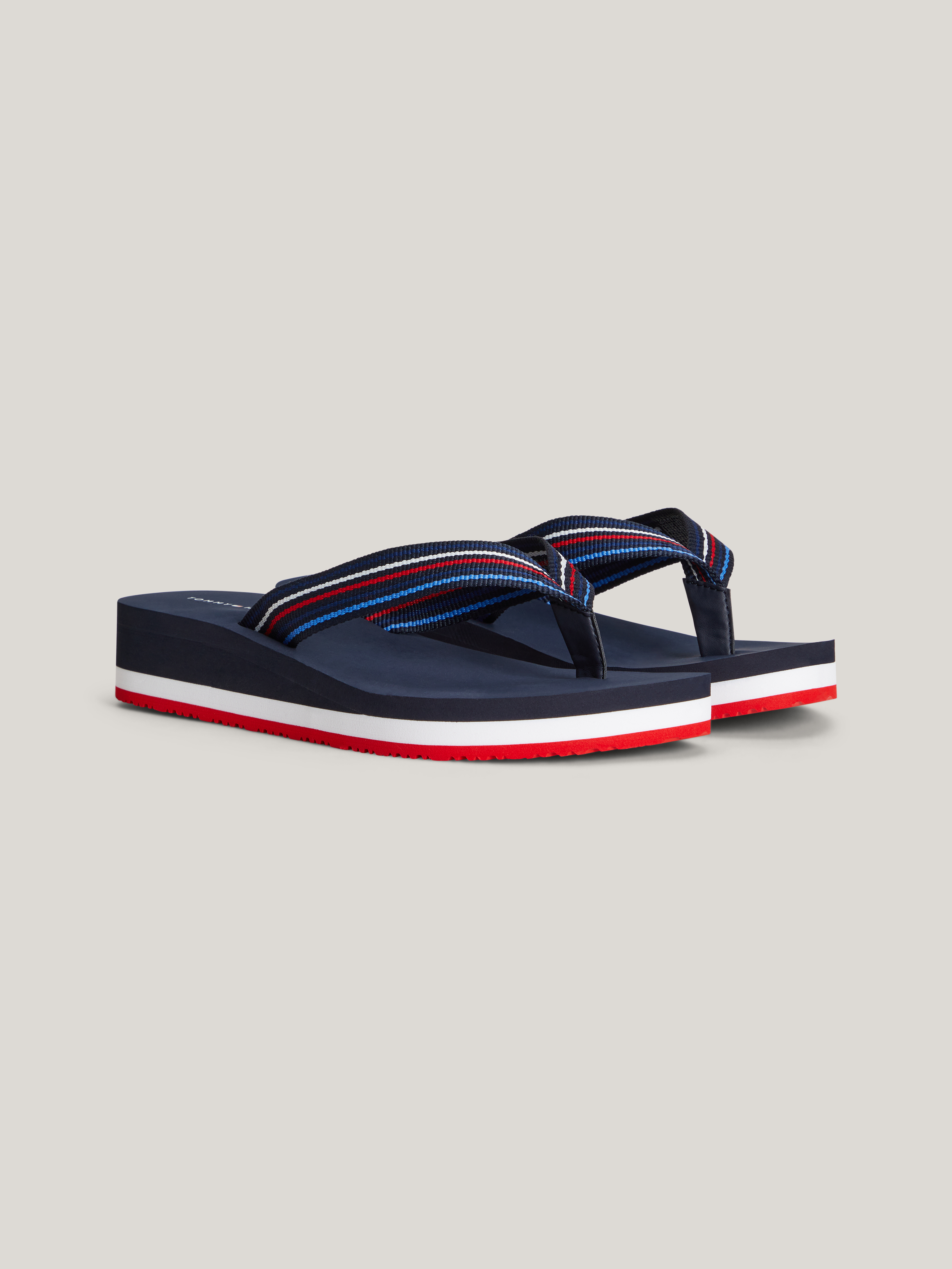 Stripe Wedge Beach Sandals blue Tommy Hilfiger Singapore