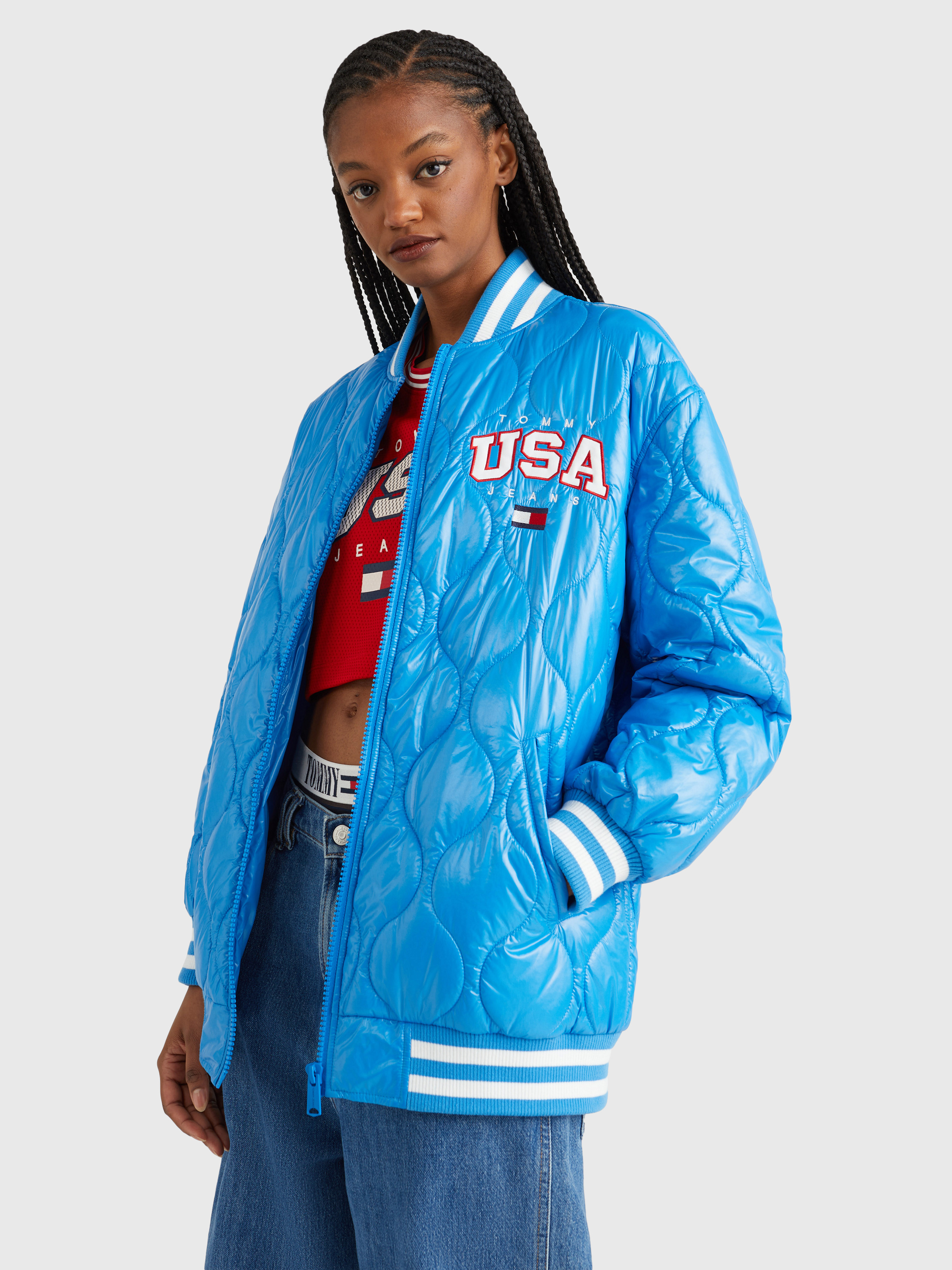 Quilted bomber clearance