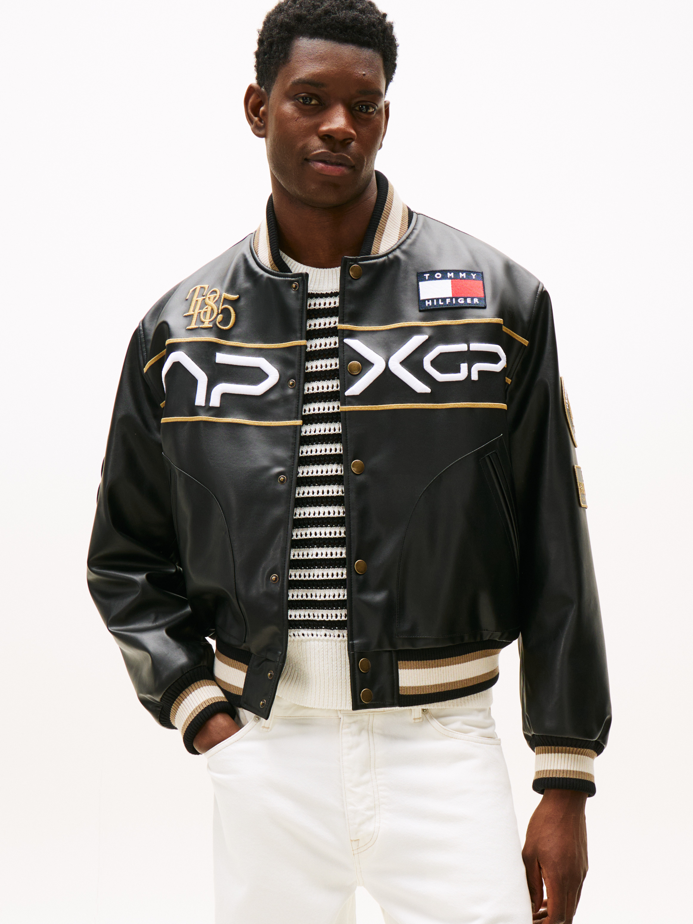 The APXGP Collection Boxy Varsity Jacket | black | Tommy