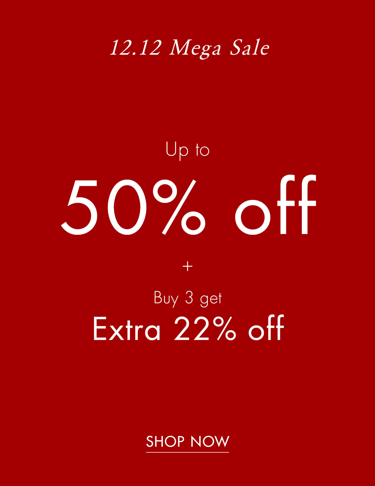 Tommy Hilfiger 12.12 Mega Sale Tommy Hilfiger Up to 50% off + Buy 3 get extra 22% off